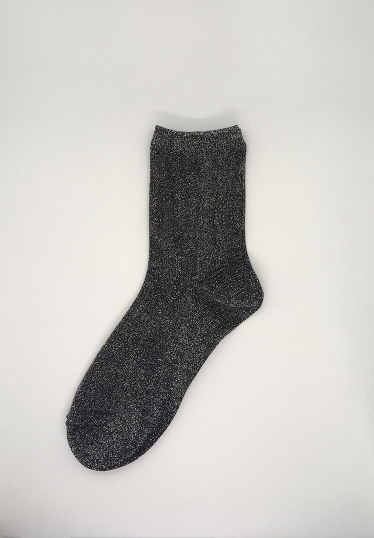 glitter socks (silver, black)