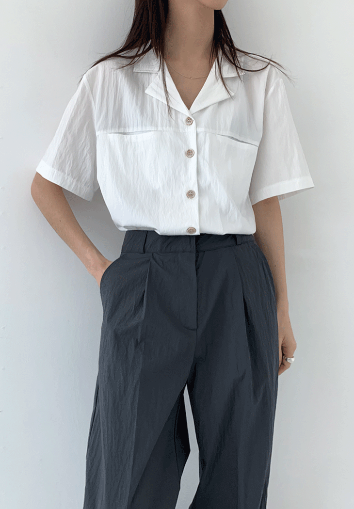 crease pocket shirt (2color)