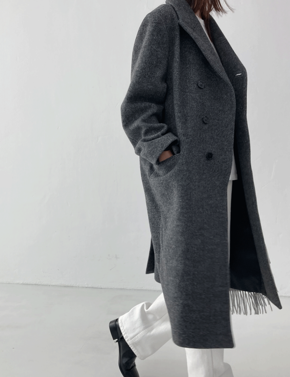 wool side button coat (2color)