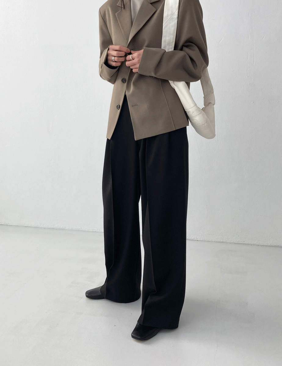 [베이지M당일] pintuck wide pants (2color)
