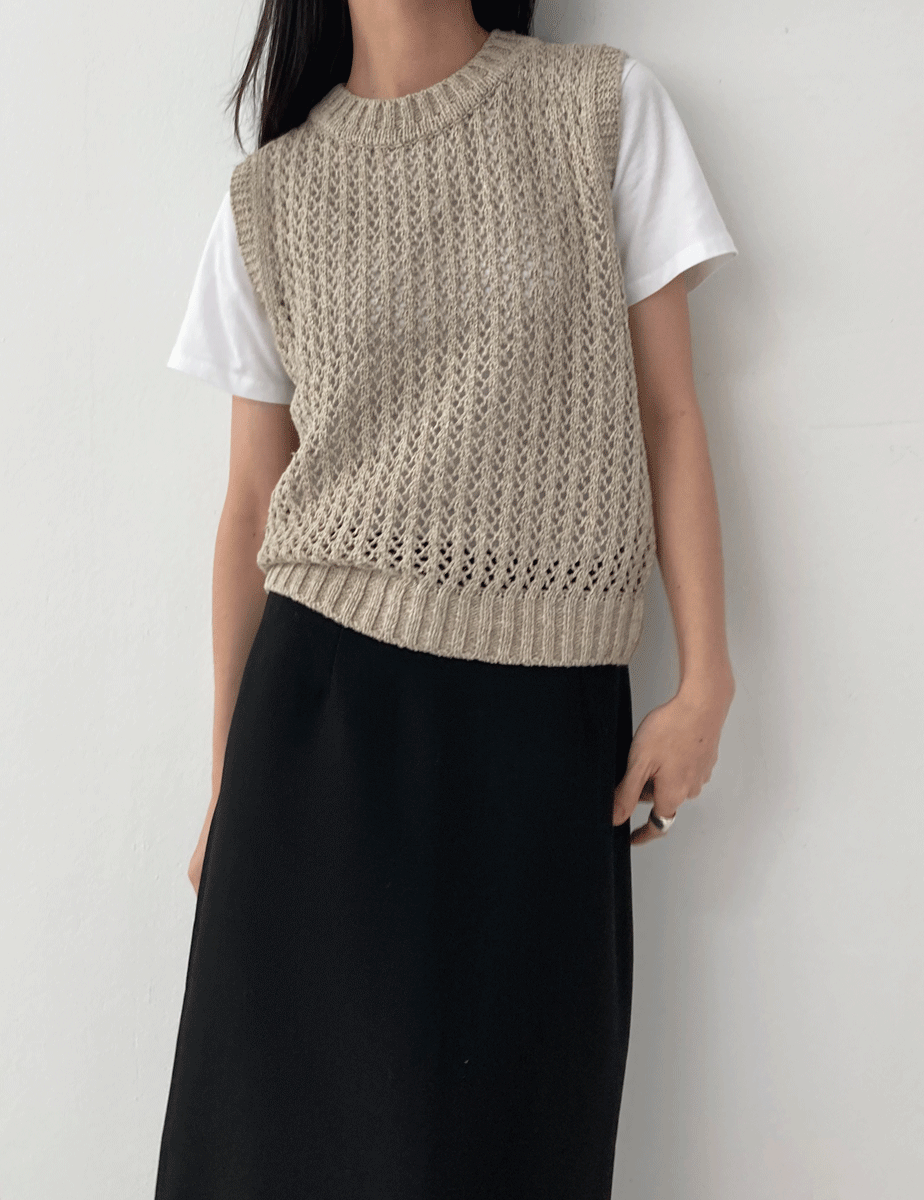 net knit vest (3color)