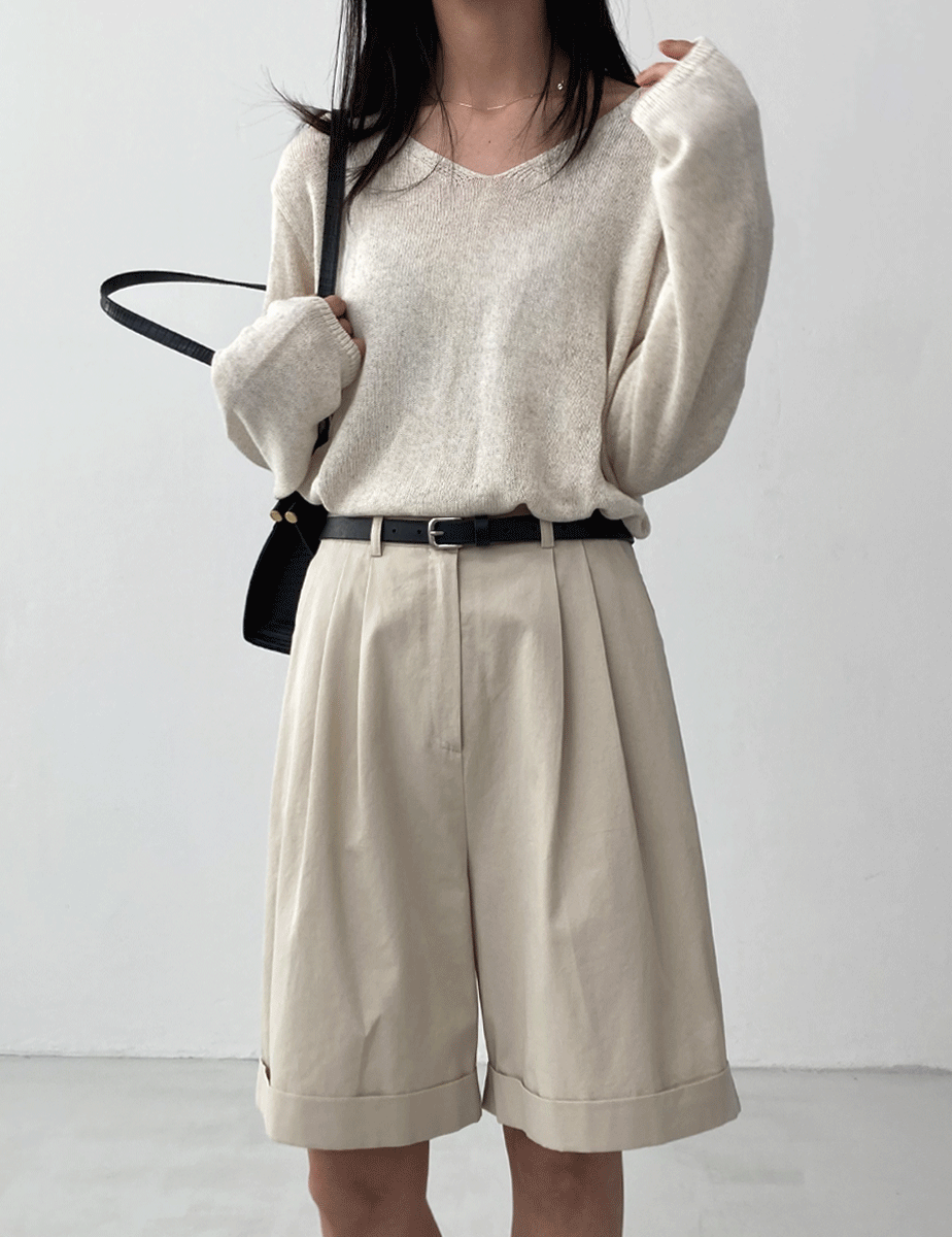 [오트 당일] linen V-neck knit (3color)