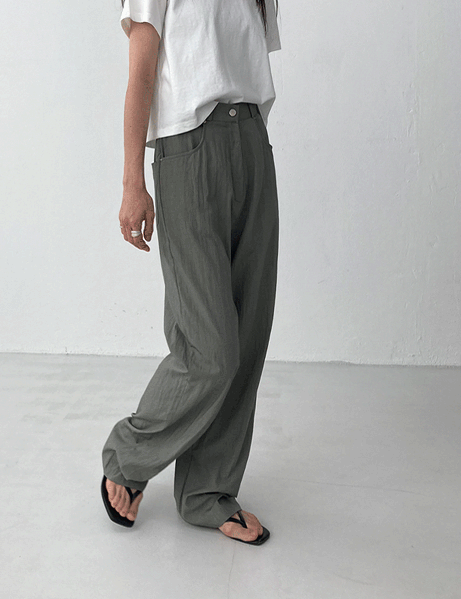 wrinkle wide pants (3color)