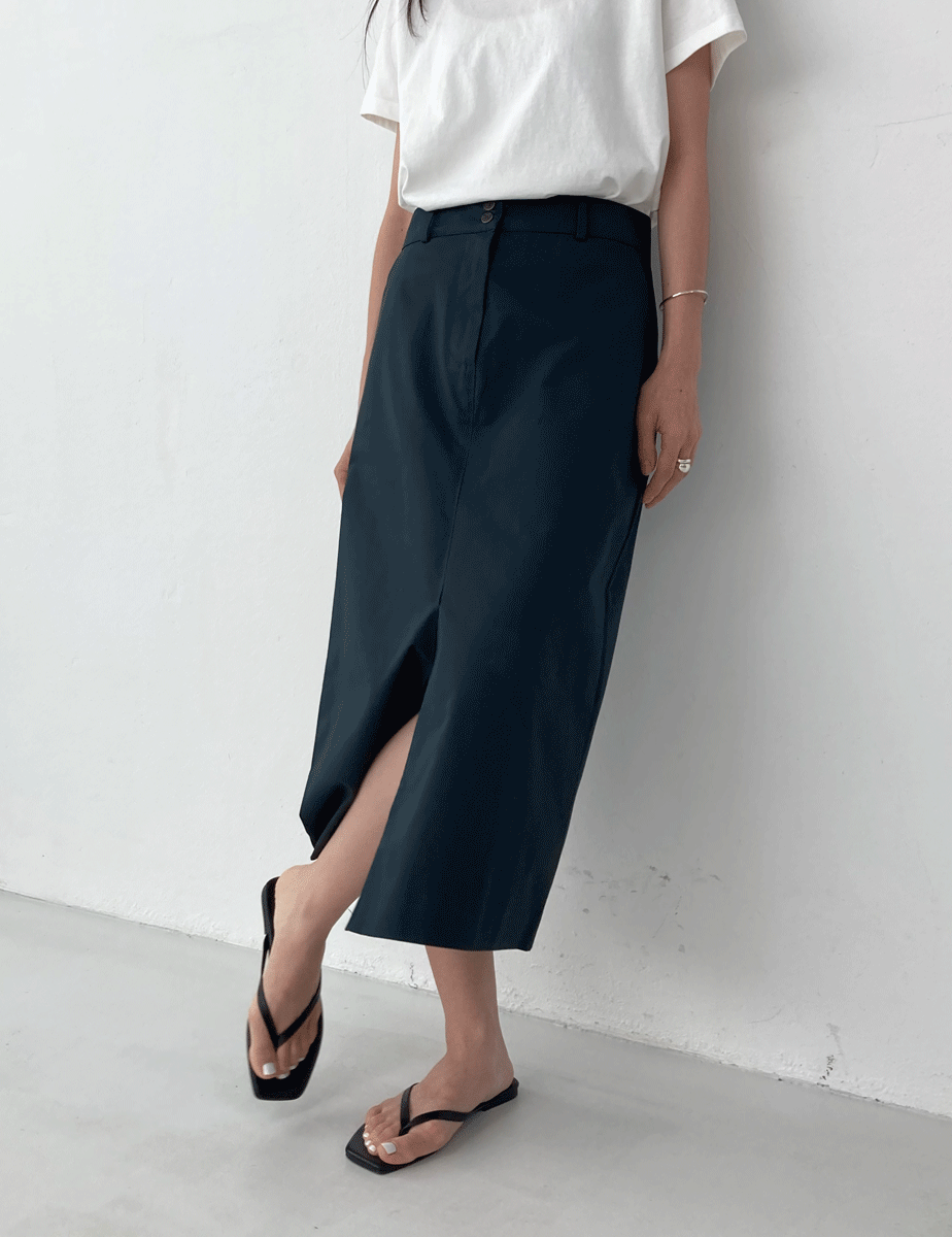 clean slit skirt (2color)