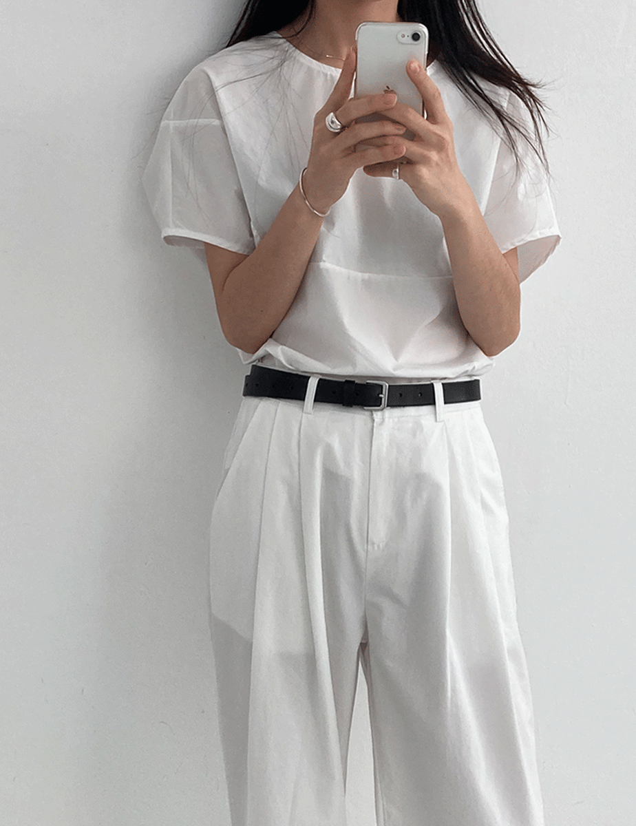 [당일배송] zipper detail blouse (3color)
