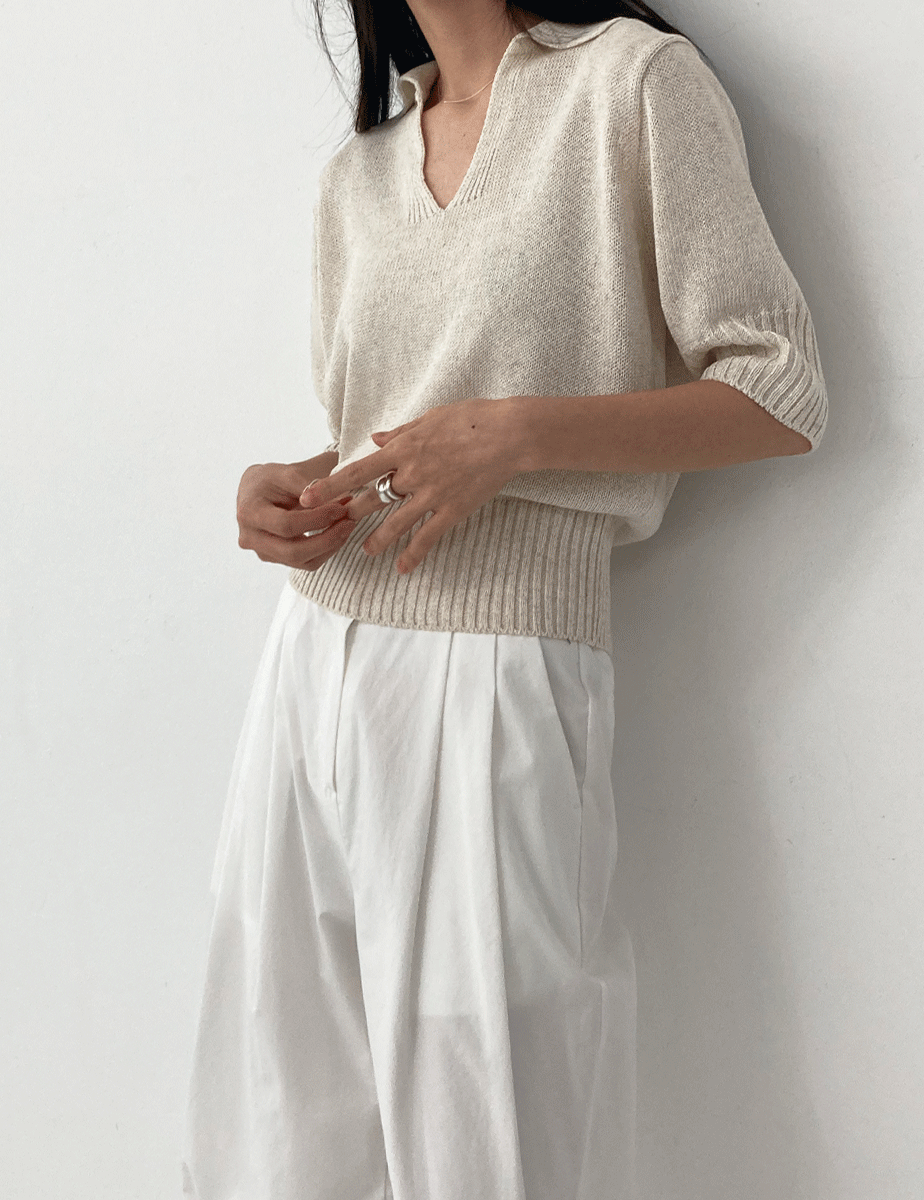 summer linen collar knit (3color)