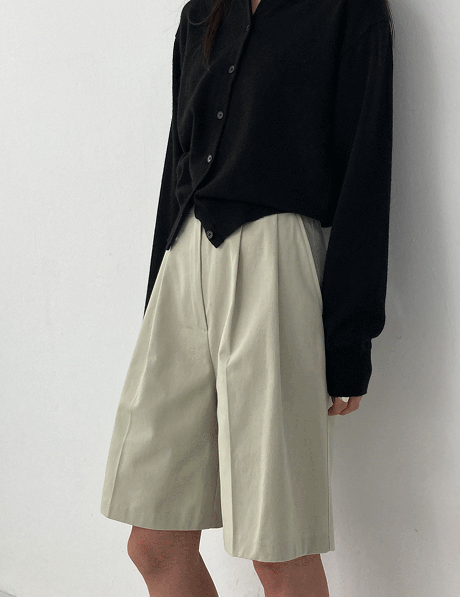 pintuck cotton half pants (2color)