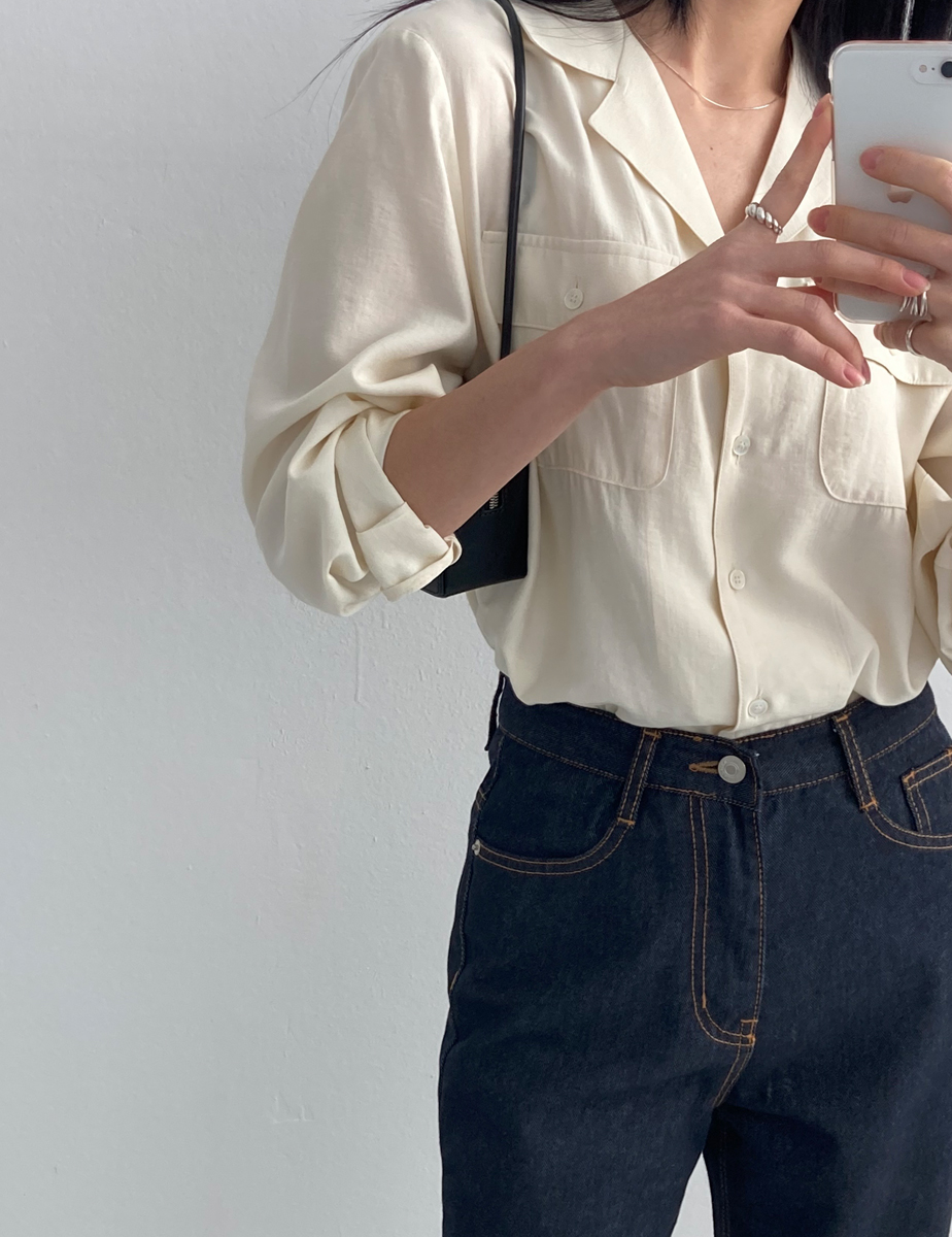 soft pocket blouse (2color)