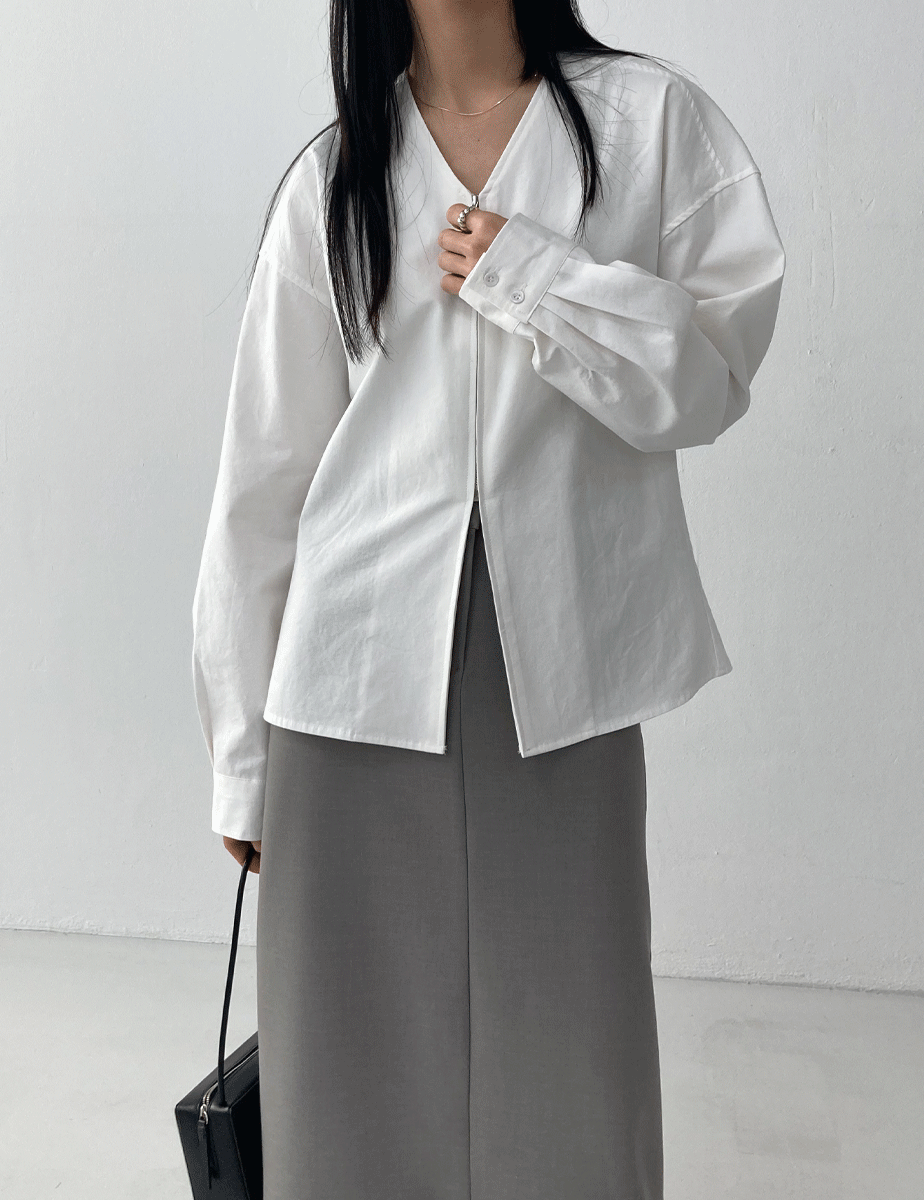 zipper 2-way blouse (3color)