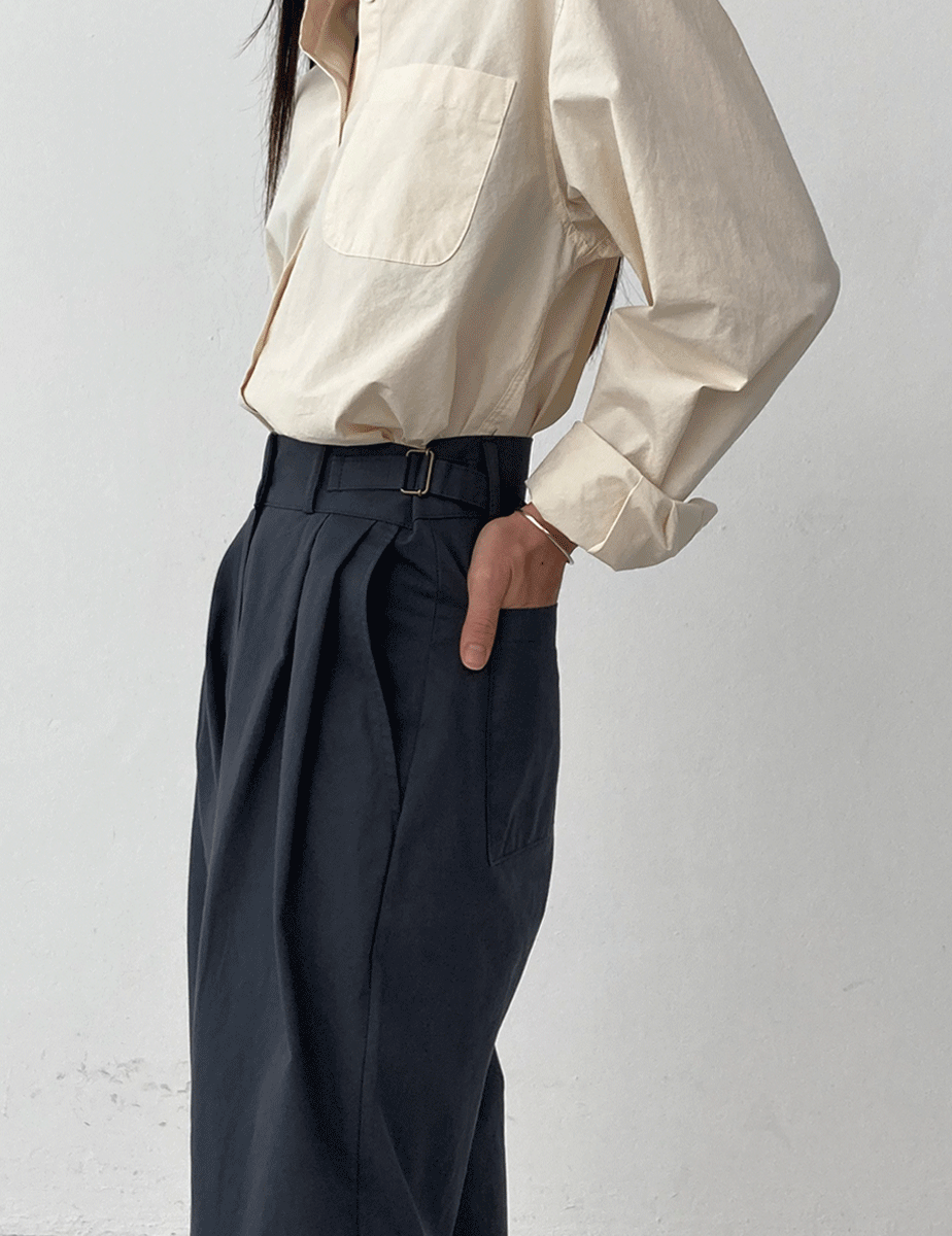 clean straight cotton pants (4color)