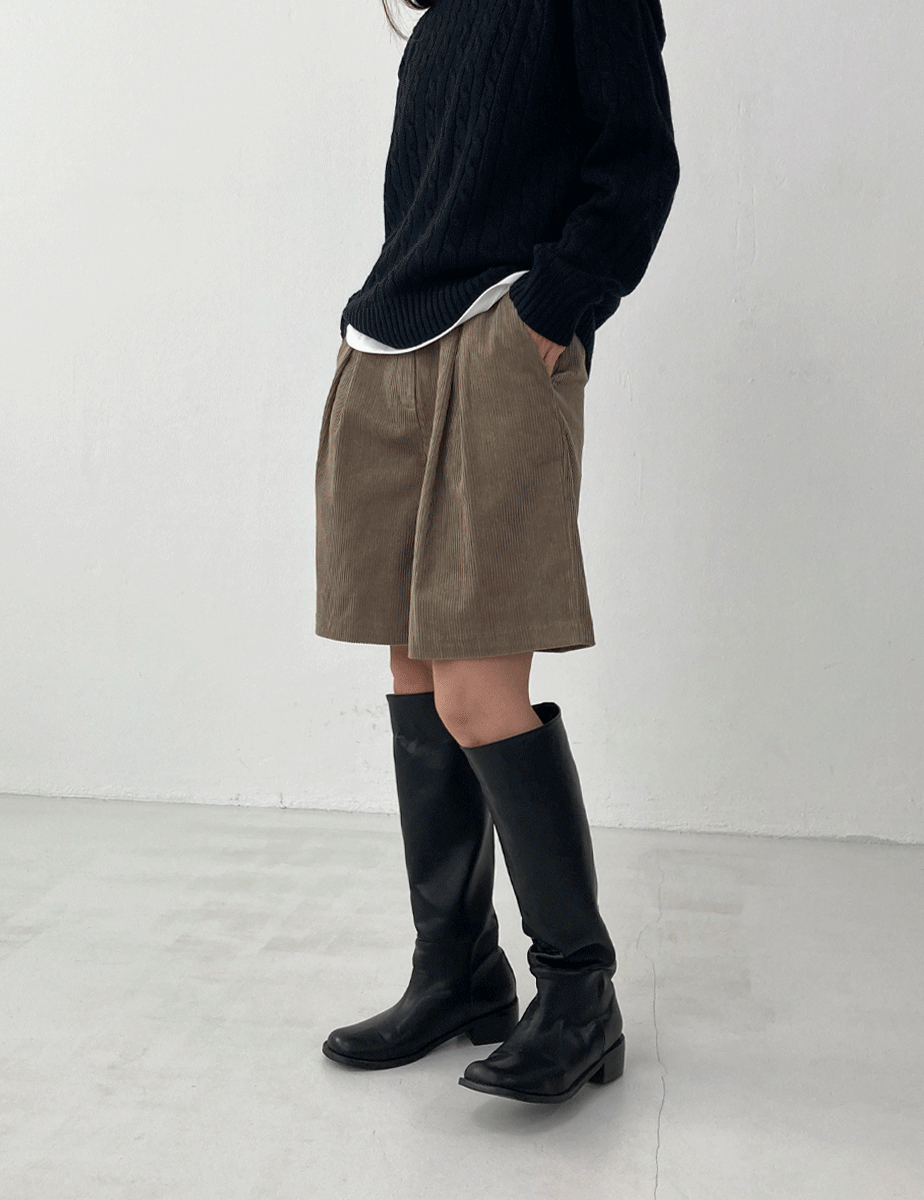 corduroy half pants (3color)