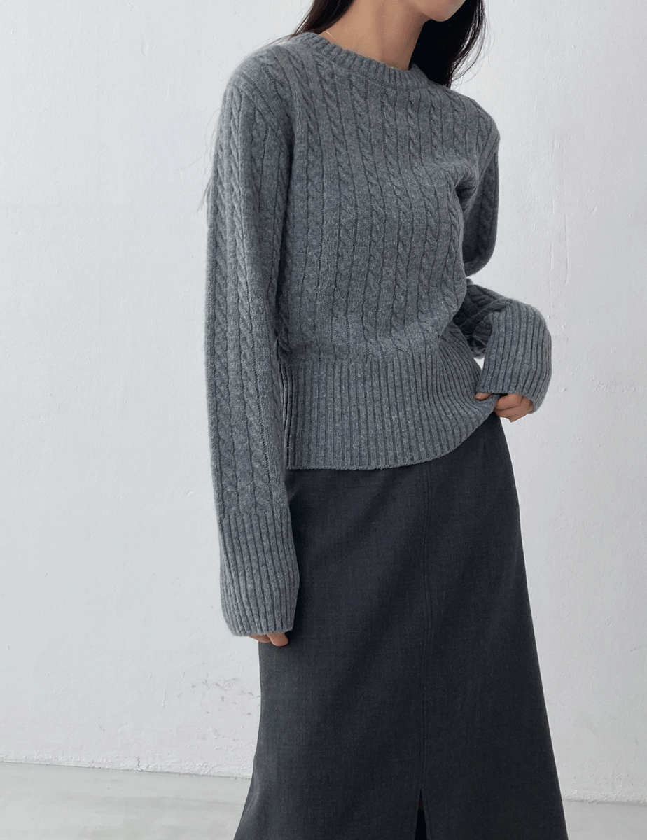 [아이당일] wearable twist round knit (4color)