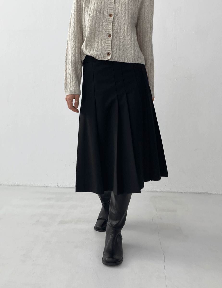 classic midi pleats skirt (2color)