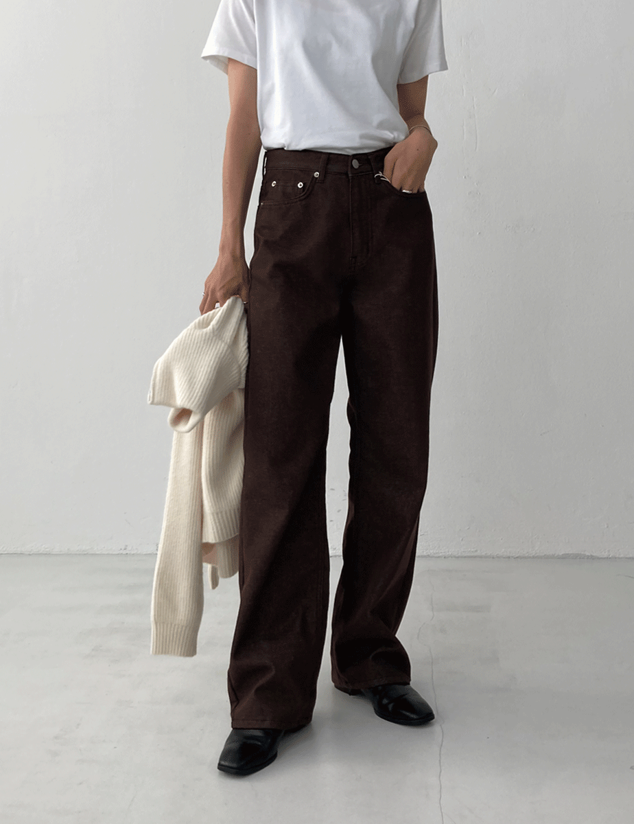 brown denim pants