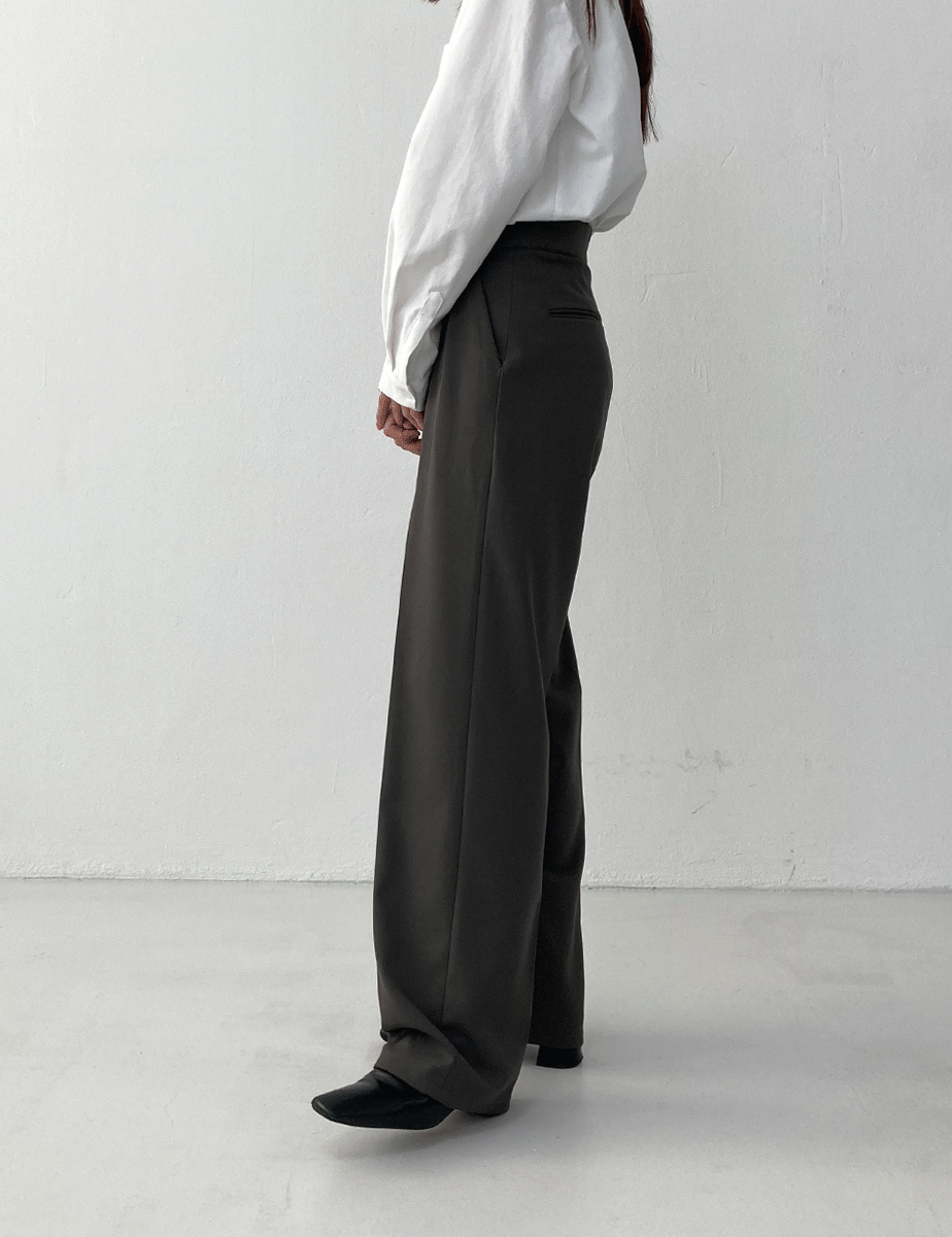 strap tuck slacks (3color)