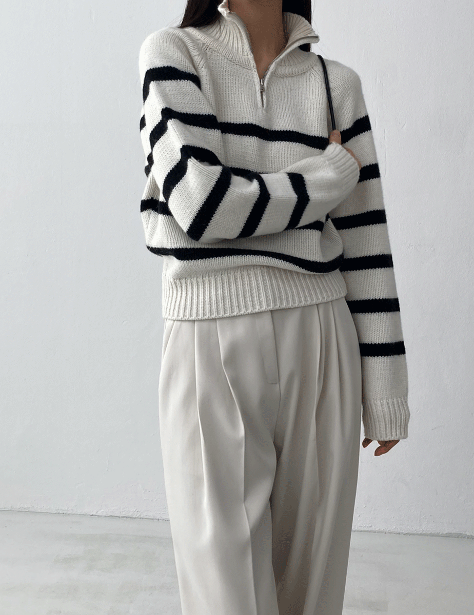 wool zip-up knit (4color)