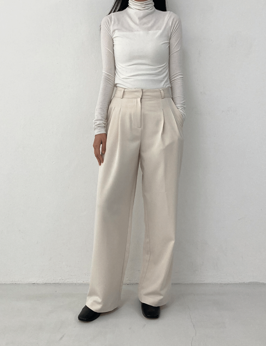 [일부당일] double straight slacks (2color)