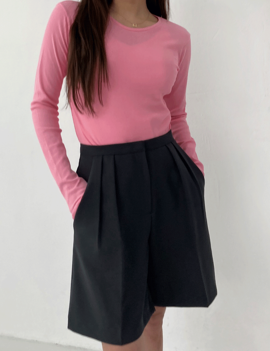 slim fit cotton top (3color)