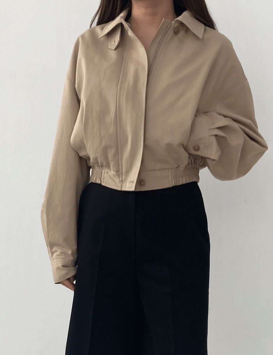 cotton banding bomber jacket (2color)
