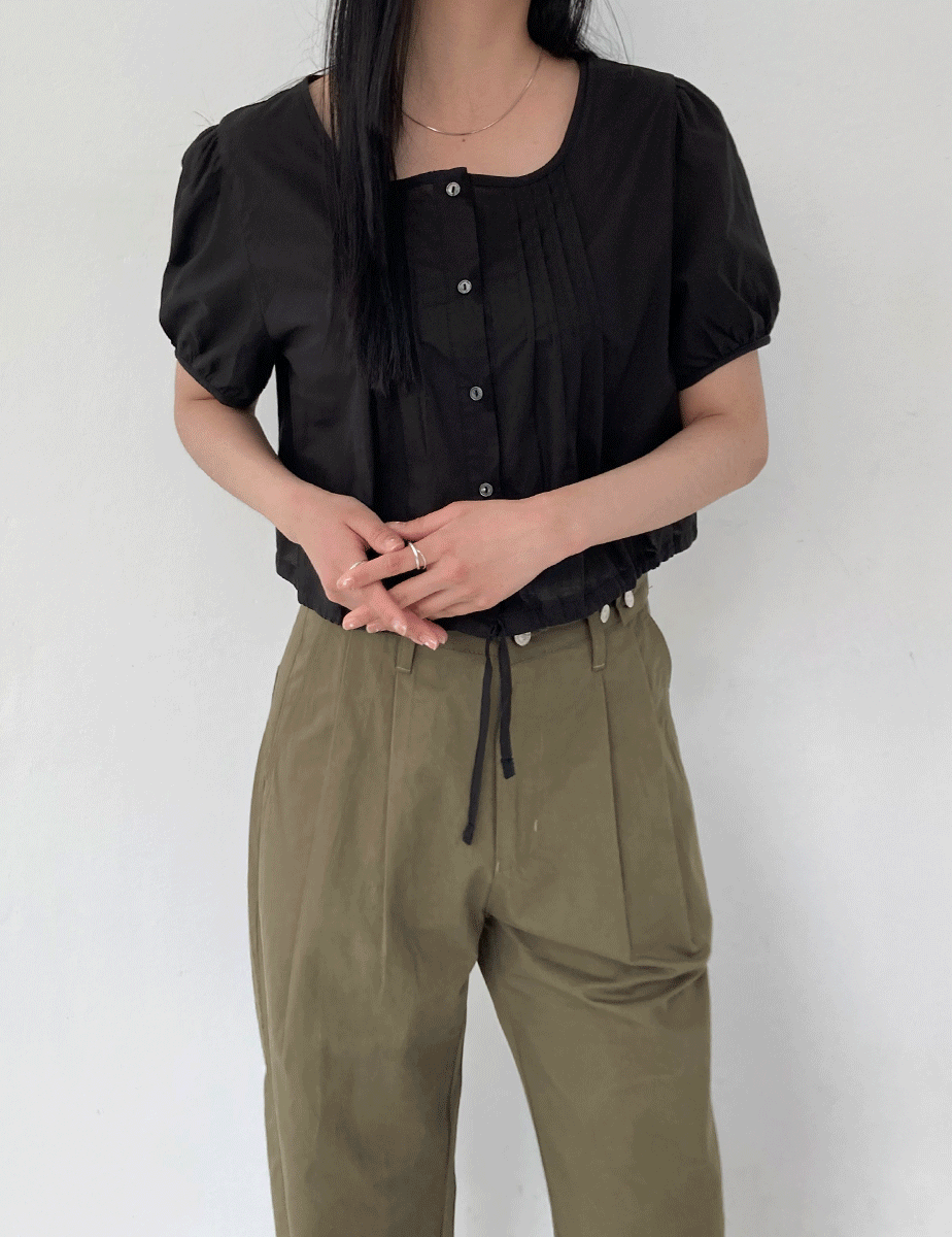 pintuck square blouse (3color)