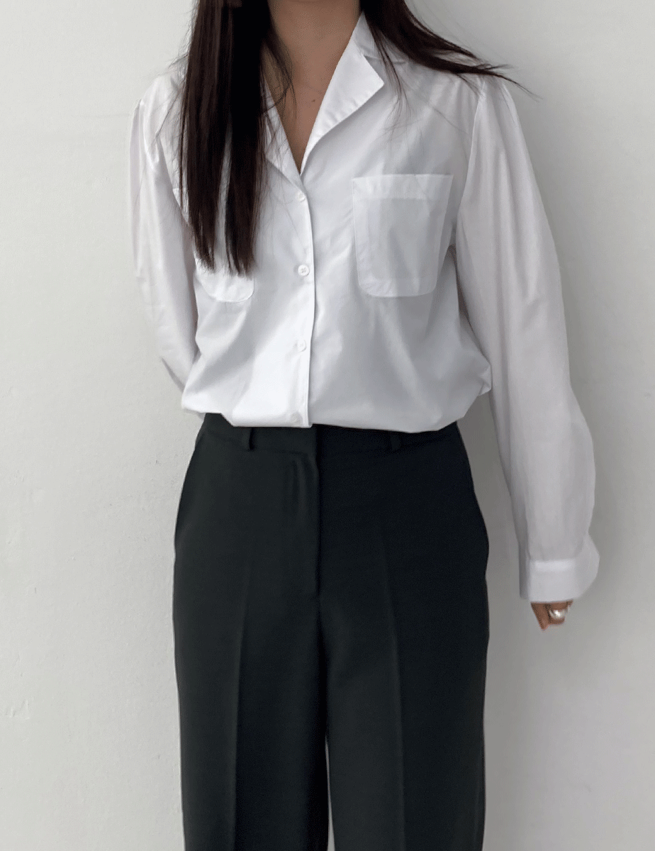 modern collar pocket shirt (3color)