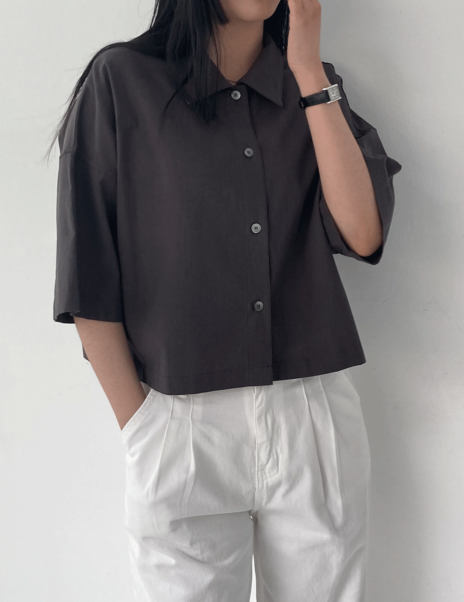 modern daily crop shirt (2color)