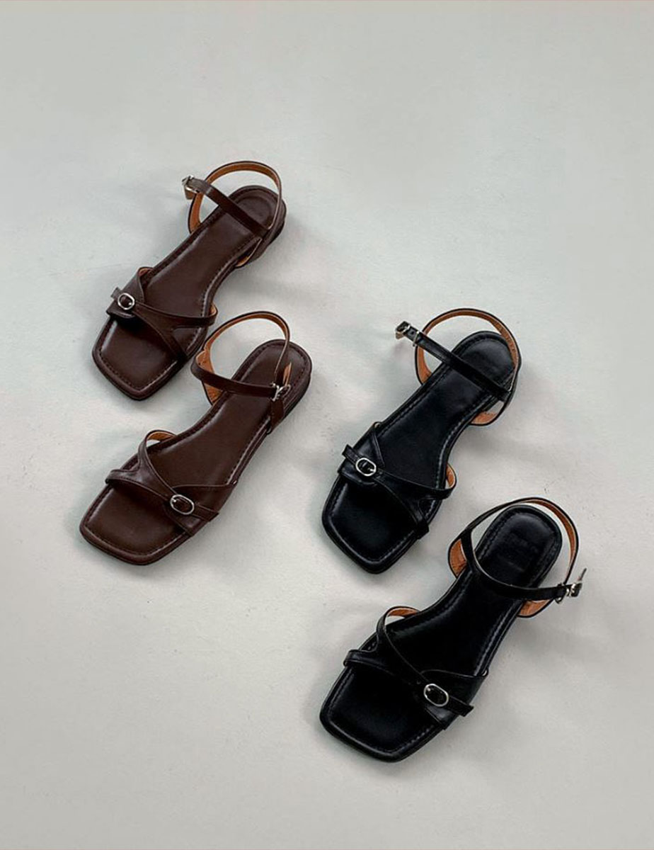 square buckle sandal (2color)