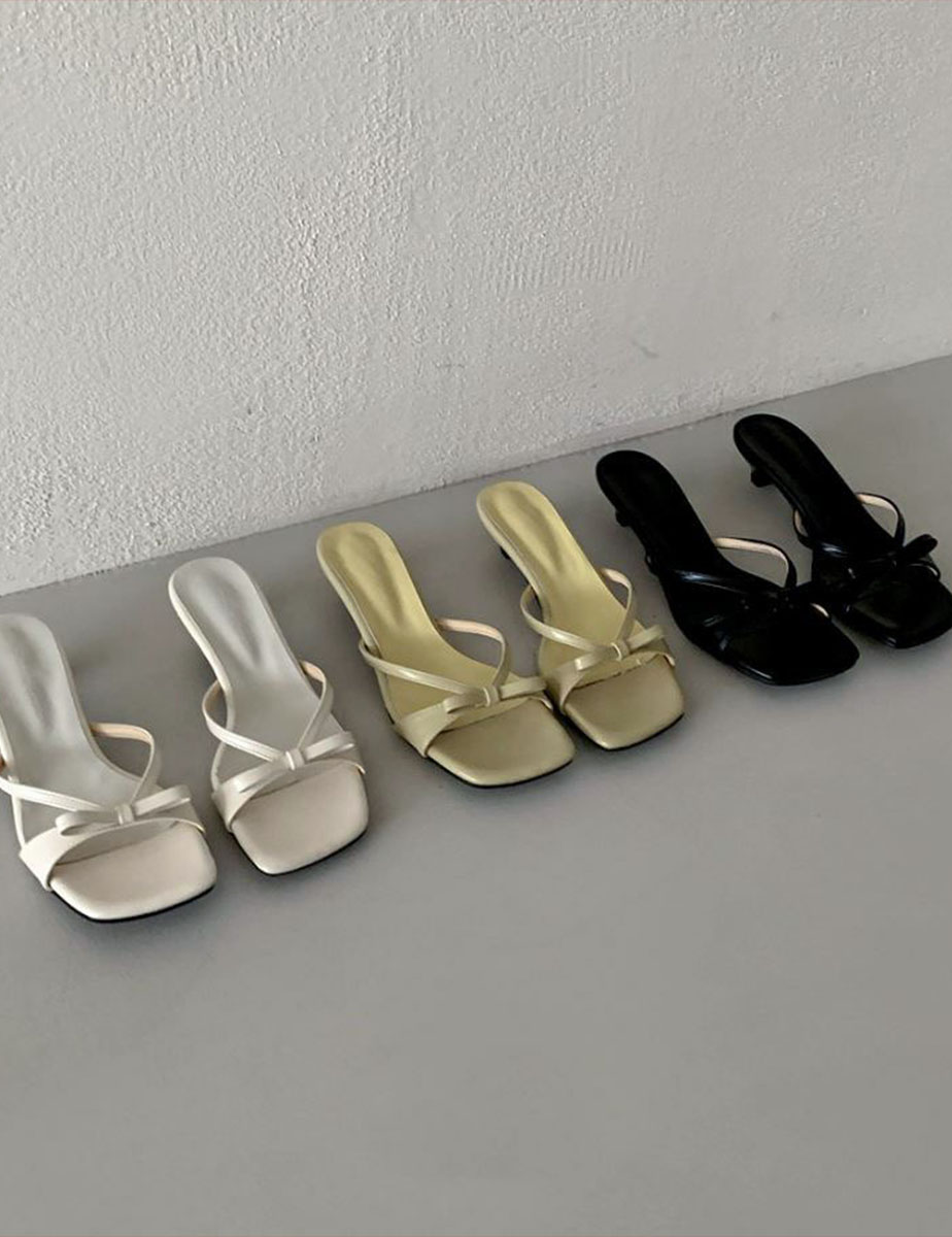 ribbon strap slipper (3color)