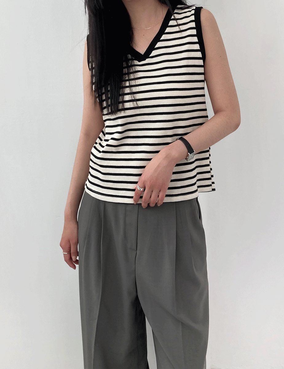 momo stripe sleeveless(3color)