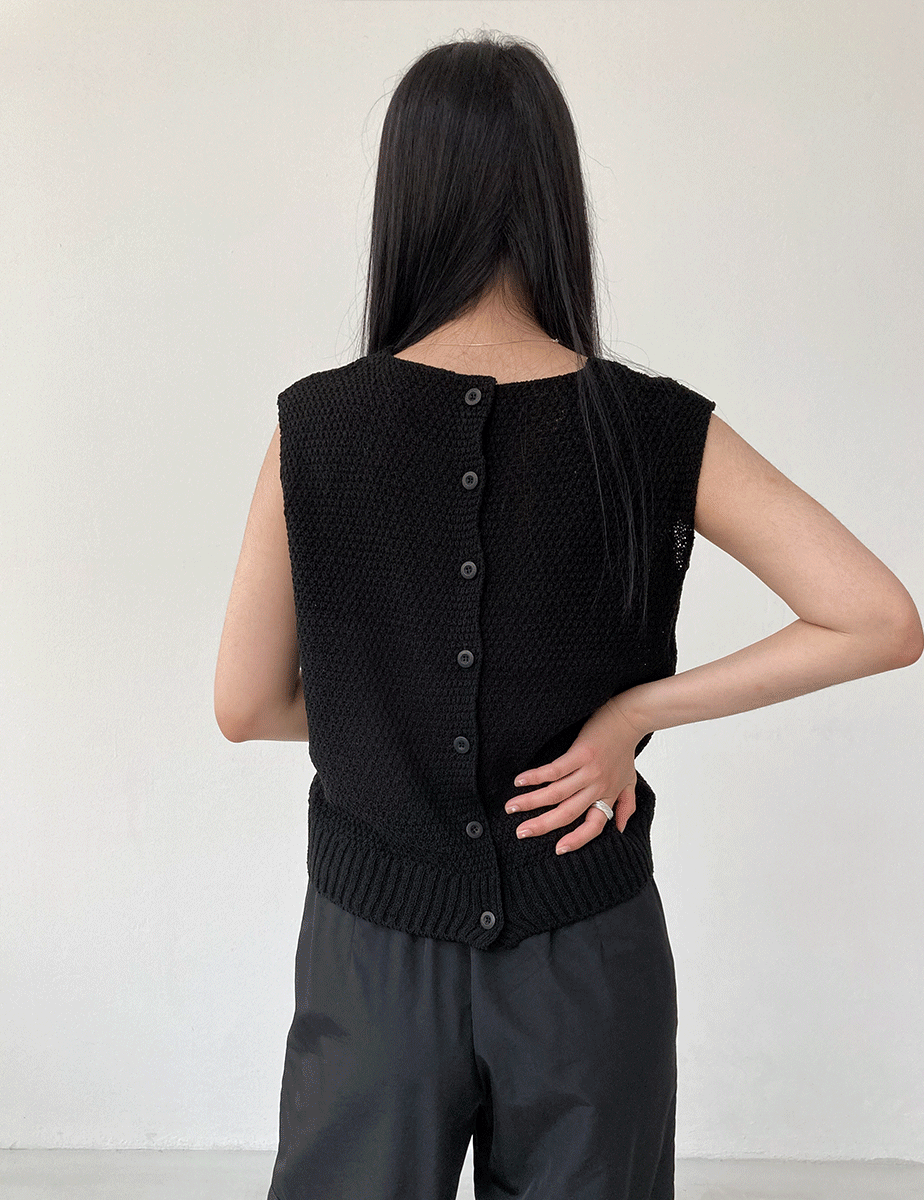 reversible daily sleeveless knit (2color)