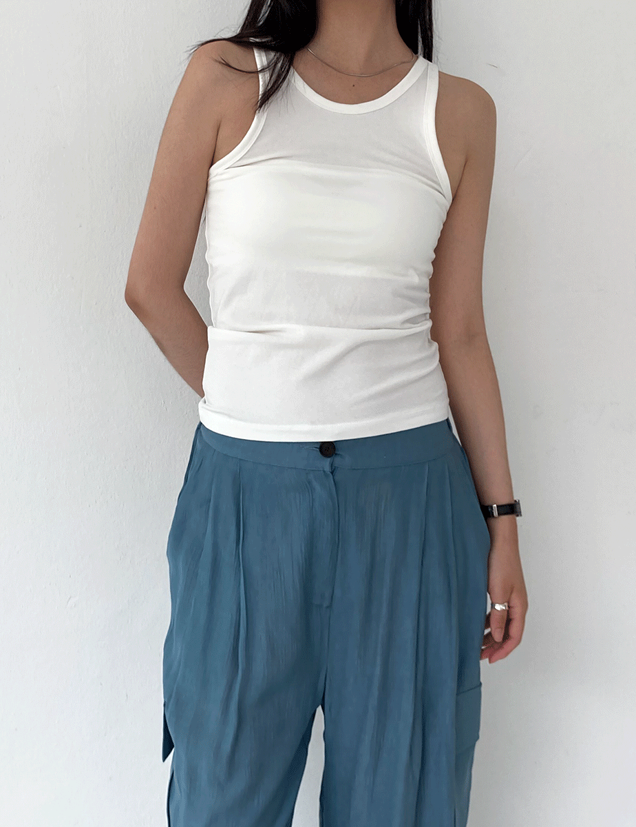 flat round sleeveless (3color)