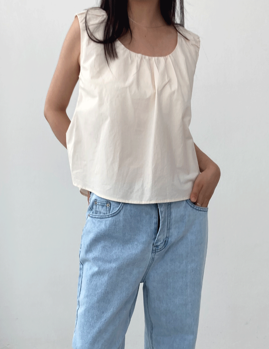 [블랙당일] volume sleeveless blouse (2color)