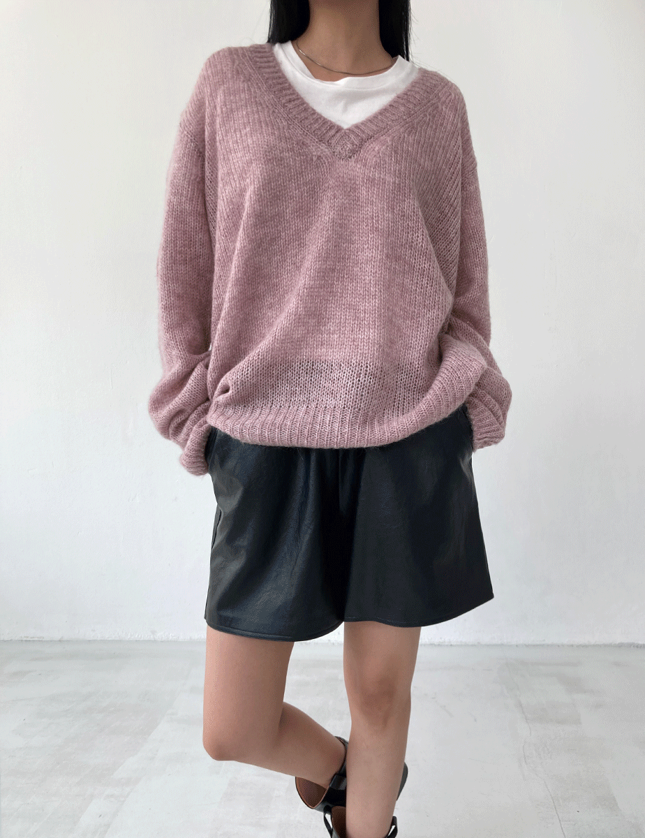 wool v-neck knit (3color)