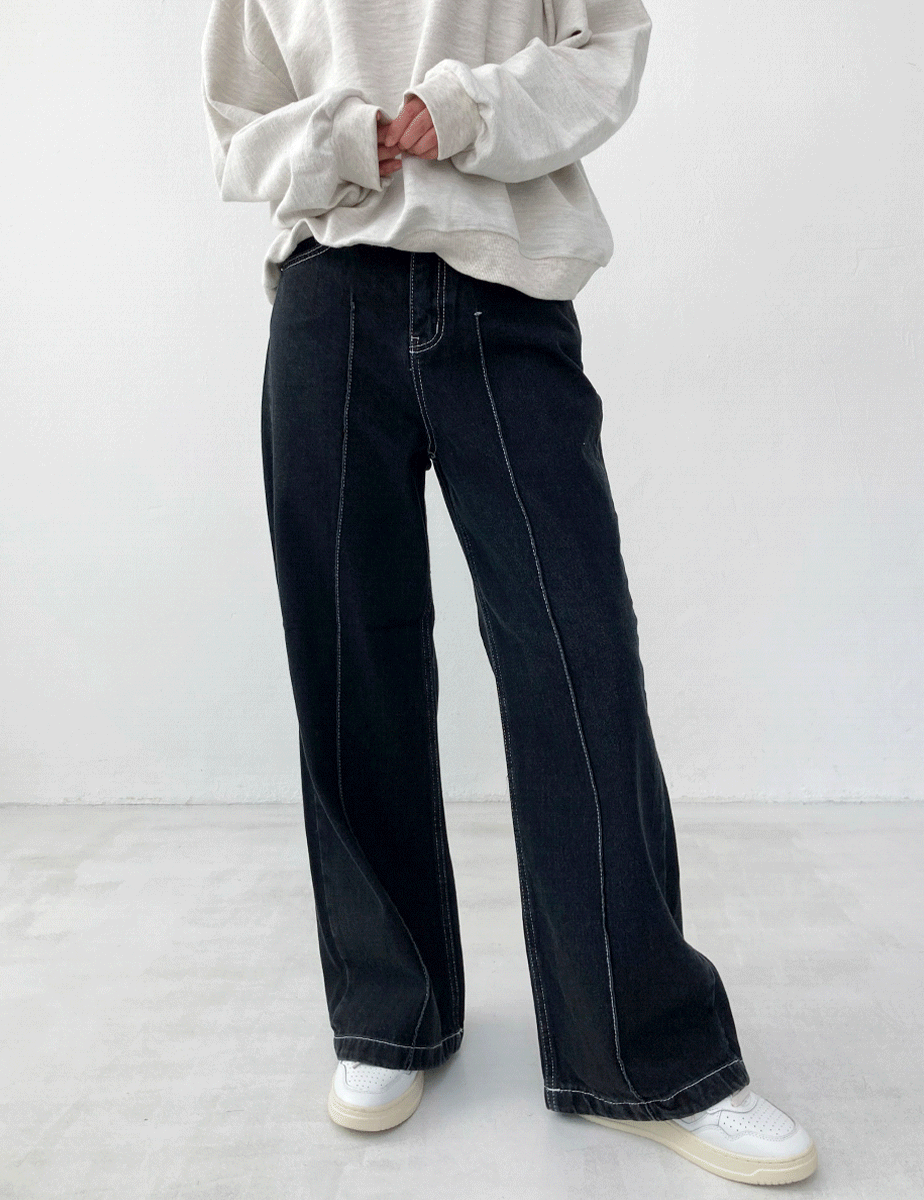 stitch straight jean (2color)