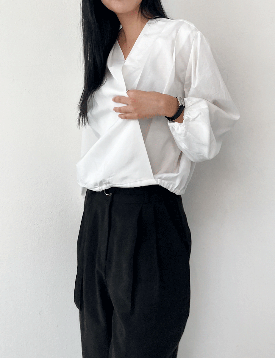 silky wrap blouse (2color)