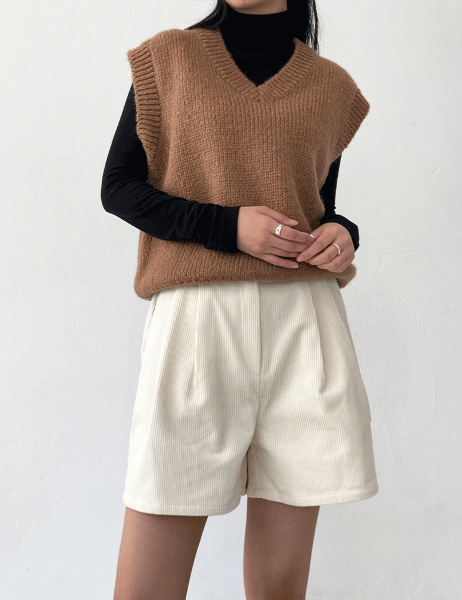 dear V knit vest (2color)
