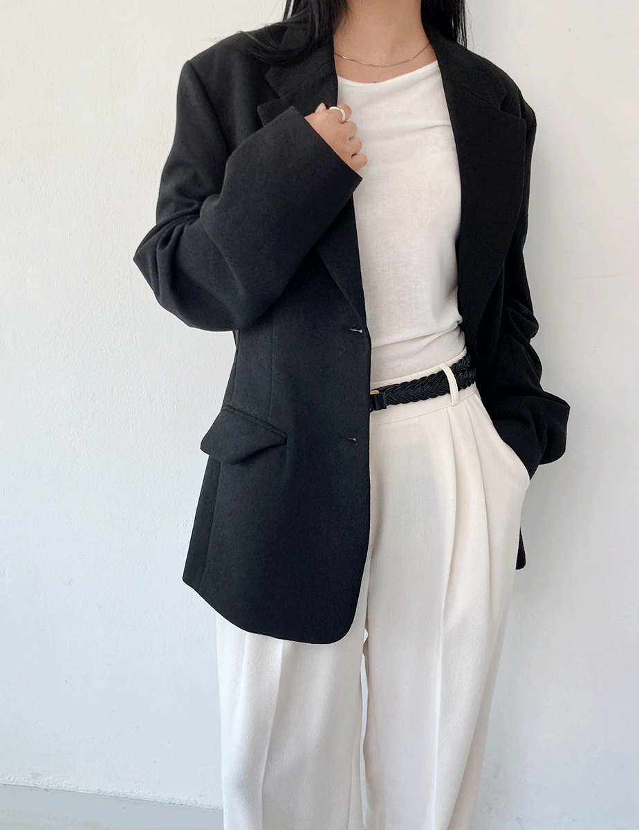 boucle clean fit  jacket (2color)