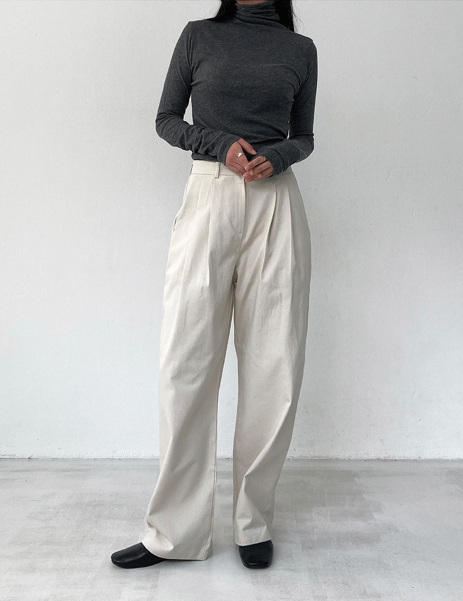 two tuck cotton pant (2color)