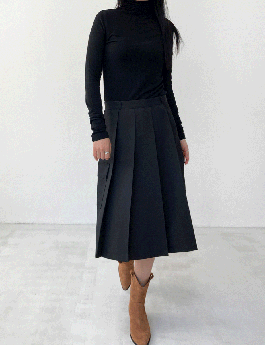 cargo flared skirt (2color)