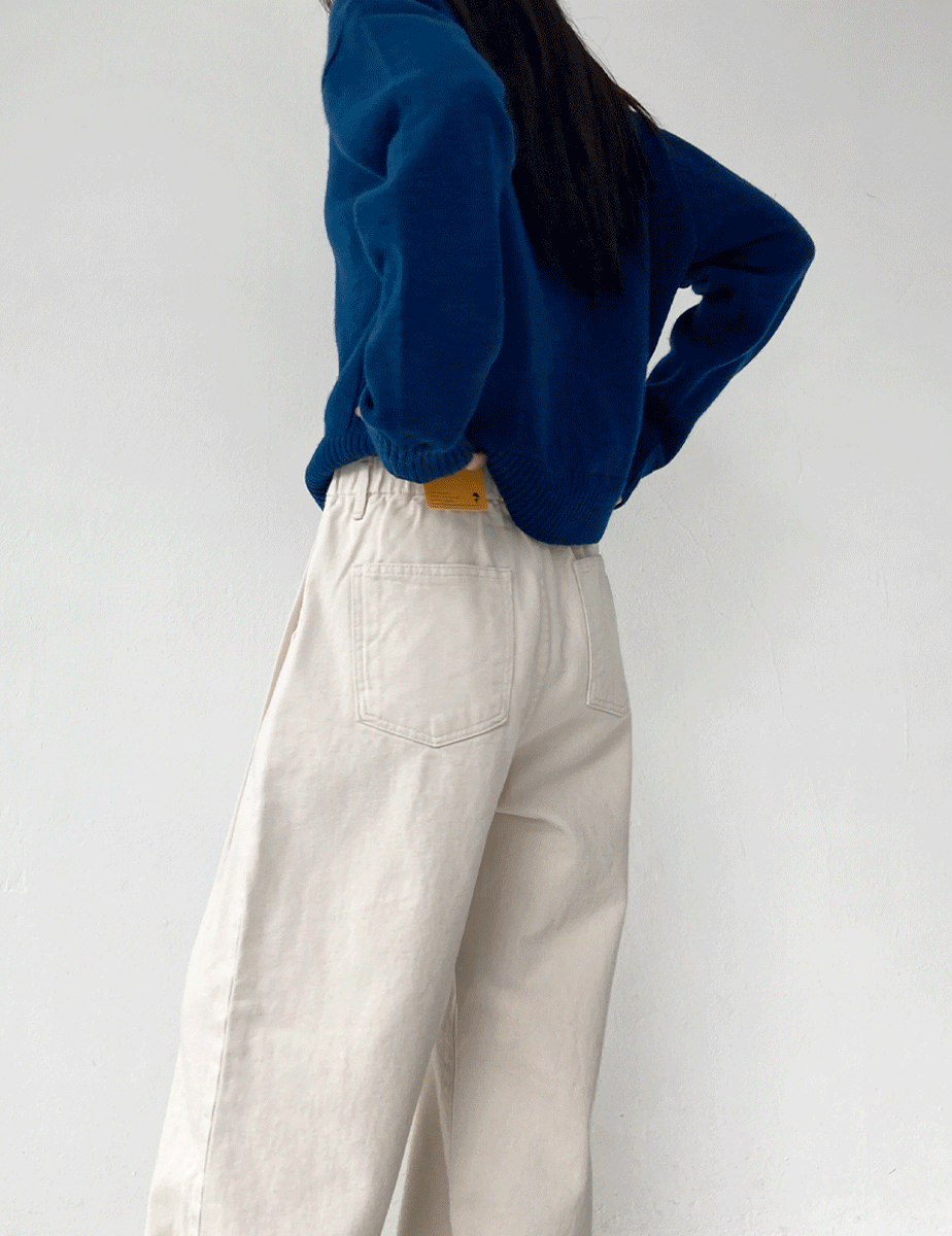 tuck banding cotton pant (3color)
