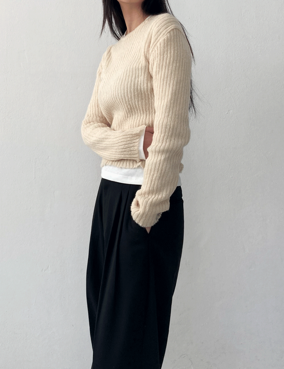 [아이당일] celia round knit (2color)